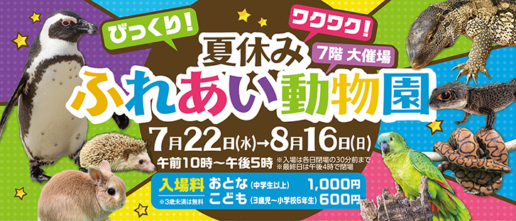 夏休みふれあい動物園