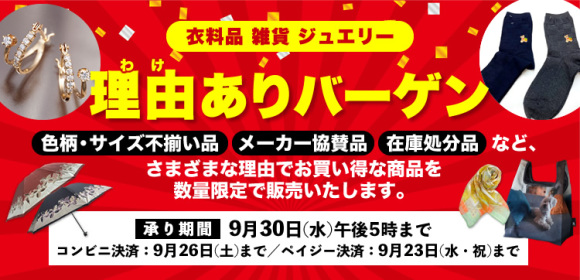 理由ありバーゲン