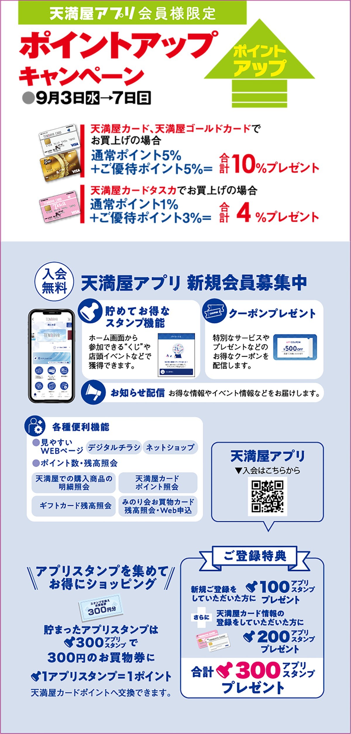 天満屋アプリ会員様限定　ポイントアップキャンペーン