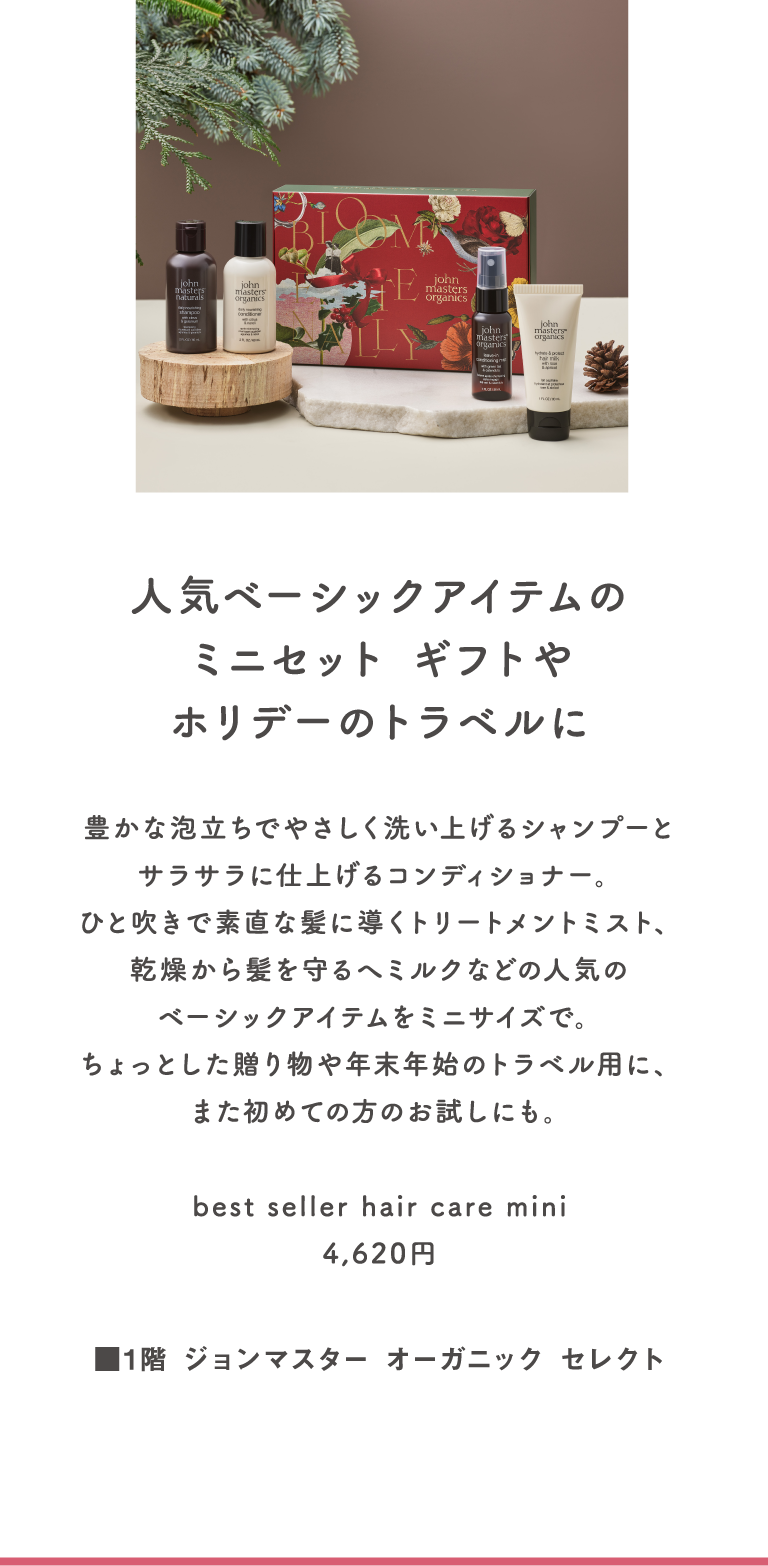 人気ベーシックアイテムのミニセット ギフトやホリデーのトラベルに