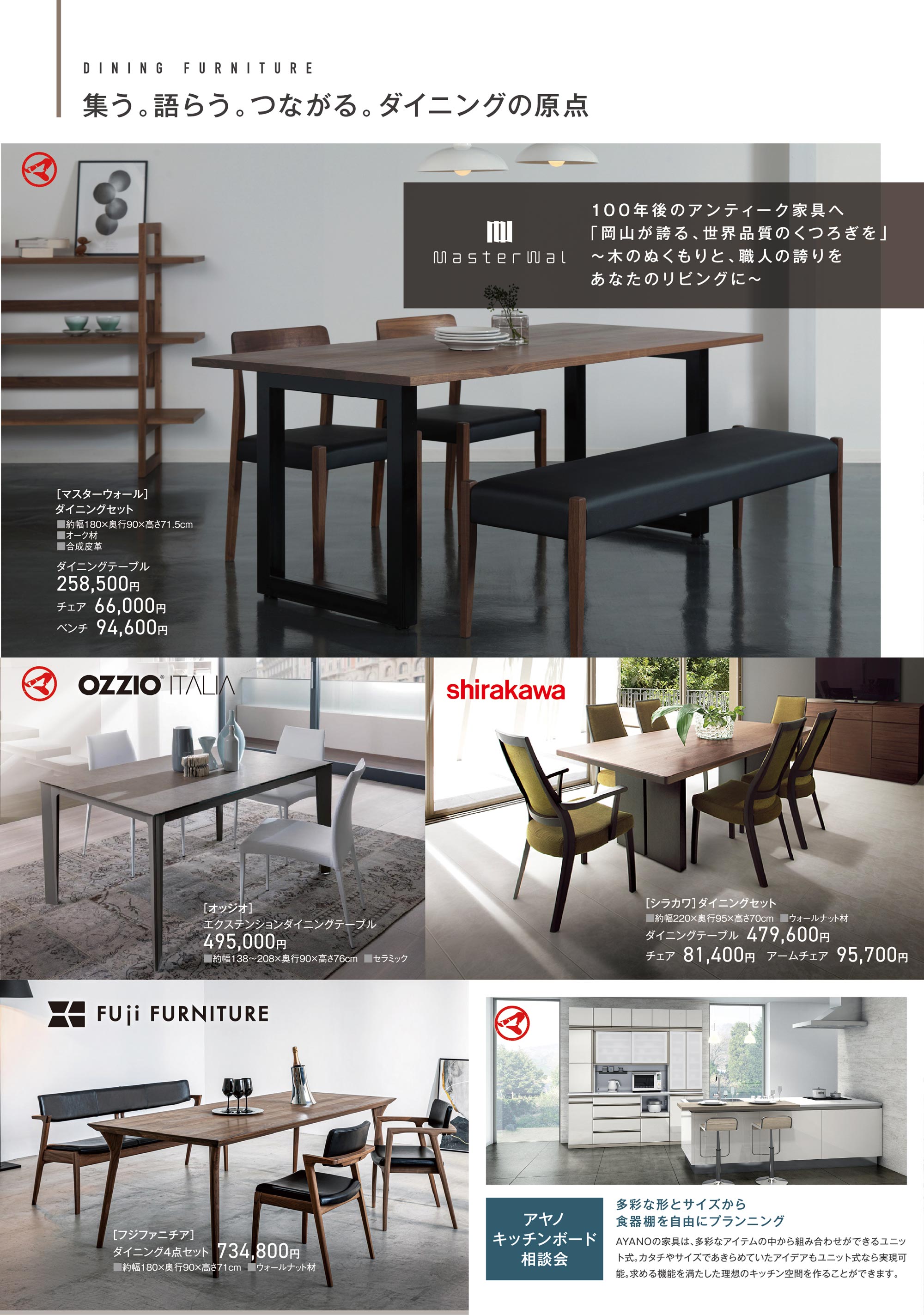 マスターウォール、オッジオ、シラカワ、フジファニチア