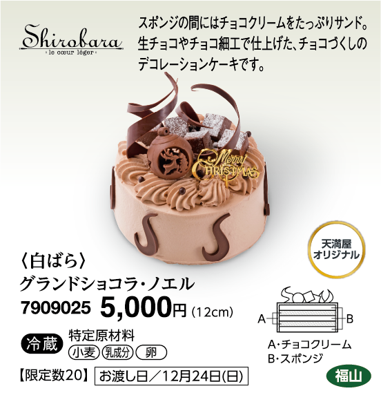 〈白ばら〉グランドショコラ・ノエル＜福山＞